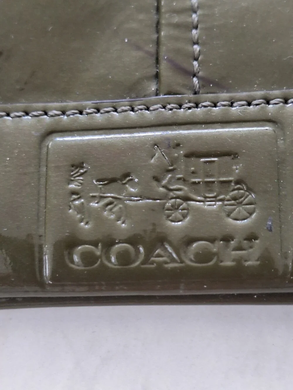Coach Patent Leather Green Wristlet